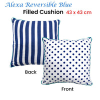 J.Elliot Home Alexa Reversible Blue Filled Cushion Home & Garden Kings Warehouse 