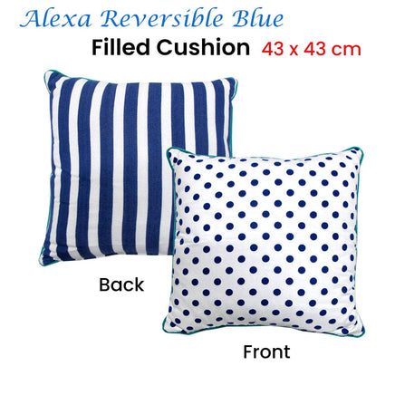 J.Elliot Home Alexa Reversible Blue Filled Cushion Home & Garden Kings Warehouse 