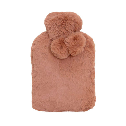 J.Elliot Home Amara Hot Water Bottle with Super Plush Faux Fur Cover Clay Pink Appliances Kings Warehouse 