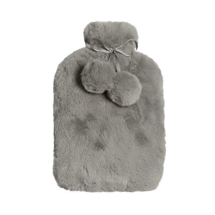 J.Elliot Home Amara Hot Water Bottle with Super Plush Faux Fur Cover Grey Appliances Kings Warehouse 