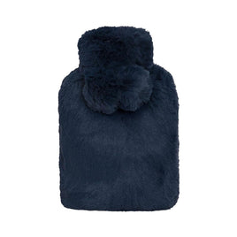J.Elliot Home Amara Hot Water Bottle with Super Plush Faux Fur Cover Navy Appliances Kings Warehouse 