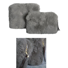 J.Elliot Home Demi Set of 2 Cosmetic Pouches Silver Grey Health & Beauty Kings Warehouse 