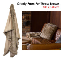 J.Elliot Home Grizzly Brown Faux Fur Throw Home & Garden Kings Warehouse 