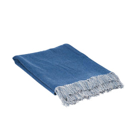 J.Elliot Home Idris Cotton Throw Santorini Blue Home Home & Garden Kings Warehouse 