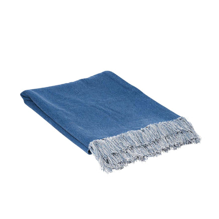 J.Elliot Home Idris Cotton Throw Santorini Blue Home Home & Garden Kings Warehouse 