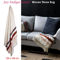 J.Elliot Home Jaz Indigo Coral Woven Throw Rug Home & Garden Kings Warehouse 
