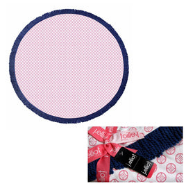 J.Elliot Home Koel Round Cotton Turkish Towel Pink/ Navy Home & Garden Kings Warehouse 