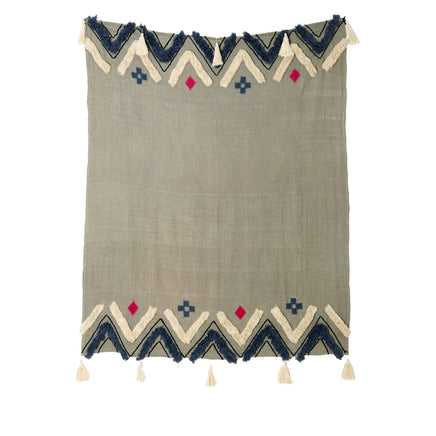 J.Elliot Home Merryn Cotton Throw Grey Multi Home & Garden Kings Warehouse 