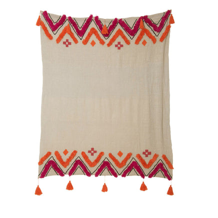 J.Elliot Home Merryn Cotton Throw Orange Multi Home & Garden Kings Warehouse 