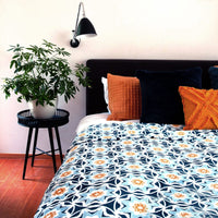 J.Elliot Home Oriana Blanket 240x260cm Blue Multi Home & Garden Kings Warehouse 