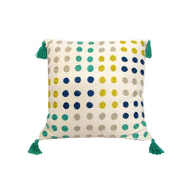 J.Elliot Home Polka Dots Tassel Blue Filled Cushion 43 x 43 cm Home & Garden Kings Warehouse 