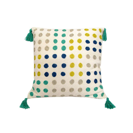 J.Elliot Home Polka Dots Tassel Blue Filled Cushion 43 x 43 cm Home & Garden Kings Warehouse 