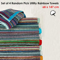 J.Elliot Home Set of 4 Random Pick Colours Utility Towels Home & Garden Kings Warehouse 