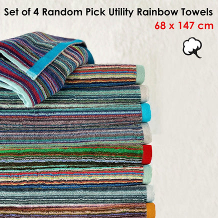 J.Elliot Home Set of 4 Random Pick Colours Utility Towels Home & Garden Kings Warehouse 