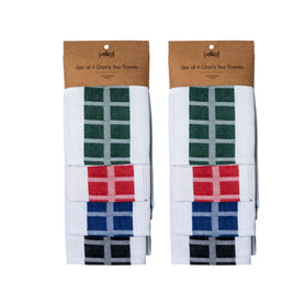 J.Elliot Home Set of 8 Chef's Waffle Cotton Kitchen Tea Towels 50 x 70 cm Home & Garden Kings Warehouse 