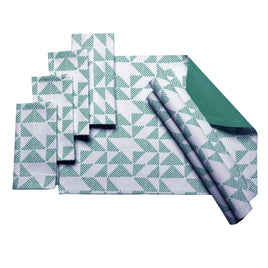 J.Elliot Home Set of 8 Cotton Napery Set Pippa Teal Home & Garden Kings Warehouse 