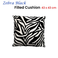 J.Elliot Home Zebra Embroidered Black Filled Cushion 43 x 43 cm Home & Garden Kings Warehouse 