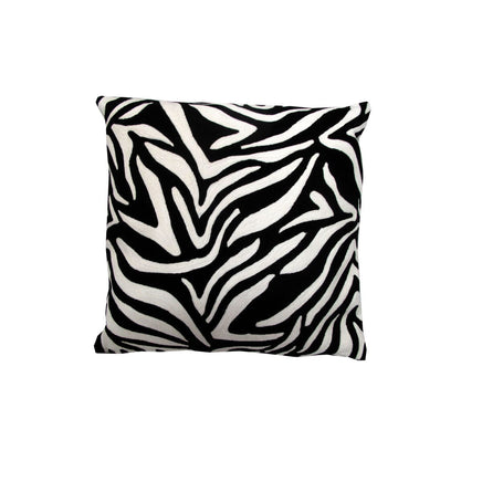 J.Elliot Home Zebra Embroidered Black Filled Cushion 43 x 43 cm Home & Garden Kings Warehouse 