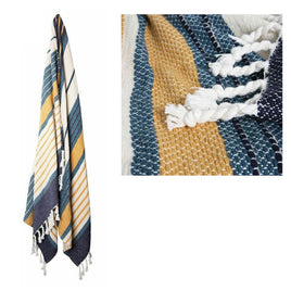 J.Elliot Home Zella Cotton Throw Rug Blue Multi Home & Garden Kings Warehouse 
