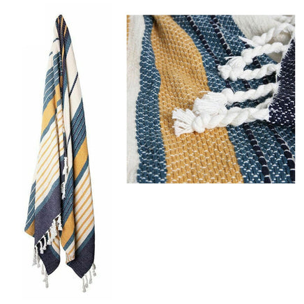 J.Elliot Home Zella Cotton Throw Rug Blue Multi Home & Garden Kings Warehouse 