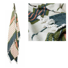 J.Elliot Home Zella Cotton Throw Rug Green Multi Home & Garden Kings Warehouse 