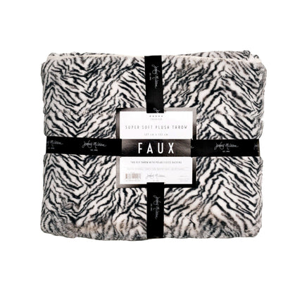 Jenny Mclean 500GSM Cosy Faux Throw 127x152cm - Zebra Home & Garden Kings Warehouse 
