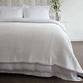 Jenny Mclean Ardent Premium Super Soft Cotton Waffle Blanket White Queen Home & Garden Kings Warehouse