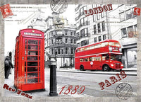 Jigsaw Puzzles 1000 Pieces for Adults London Impression Red Bus Telephone Booth Large Difficult Puzzles Kings Warehouse 