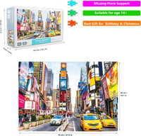 Jigsaw Puzzles for Adults 1000 Pieces Interesting Toys Brain Teaser Jigsaw Puzzles Unique Hard Puzzles Games(Times Square) Kings Warehouse 