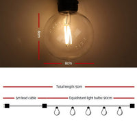 Jingle Jollys 50m LED Festoon String Lights 50 Bulbs Kits Wedding Party Christmas G80 Occasions Kings Warehouse 