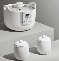 Joyoung White Porclain Slow Cooker 1.8L with 3 Ceramic Inner Containers Appliances Kings Warehouse 