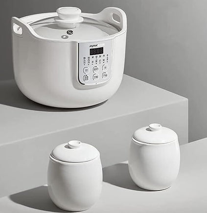 Joyoung White Porclain Slow Cooker 1.8L with 3 Ceramic Inner Containers Appliances Kings Warehouse 