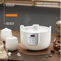 Joyoung White Porclain Slow Cooker 1.8L with 3 Ceramic Inner Containers Appliances Kings Warehouse 
