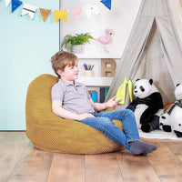 Jumbo Cord Beanbag Chair Cover Unfilled Large Bean Bag - Mustard Furniture Kings Warehouse 