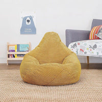 Jumbo Cord Beanbag Chair Cover Unfilled Large Bean Bag - Mustard Furniture Kings Warehouse 