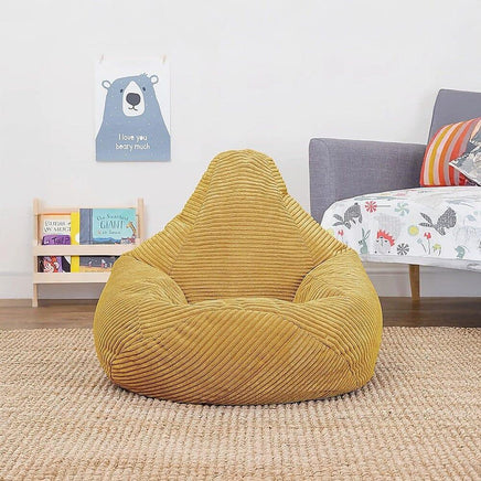 Jumbo Cord Beanbag Chair Cover Unfilled Large Bean Bag - Mustard Furniture Kings Warehouse 