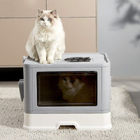 Jumbo Hooded Cat Litter Box Tray Pet Kitty Toilet for Large Cats w Hair Grooming cat supplies Kings Warehouse 