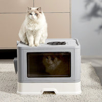 Jumbo Hooded Cat Litter Box Tray Pet Kitty Toilet for Large Cats w Hair Grooming Pet Care Kings Warehouse 