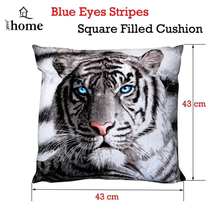 Just Home Blue Eyes Stripes Tiger Square Filled Cushion Home & Garden Kings Warehouse 