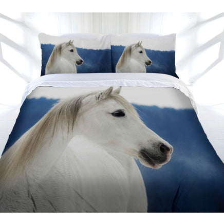 Just Home Snowy Horse Quilt Cover Set Queen Home & Garden Kings Warehouse 