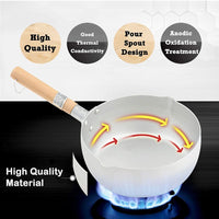 Justcook 20cm Japanese-style Stainless Steel Xueping Pot White Handle Home & Garden Kings Warehouse 