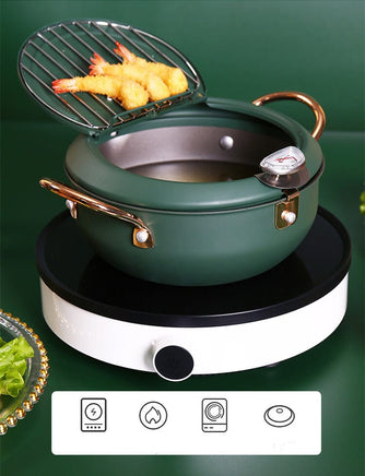 Justcook 20cm JSHS-YZG0320-1 Double Handle Tempura Karaga Fryer Pot Frying Pan Appliances Kings Warehouse 