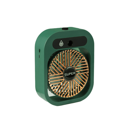 JY Ice Fog USB Air Conditioning Mist Humidfier Mini Fan - Green Appliances Kings Warehouse 