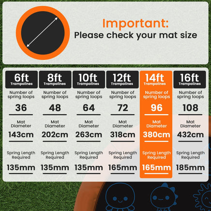 Kahuna 14ft Replacement Trampoline Jumping Mat - Emoji Sports & Fitness Kings Warehouse 