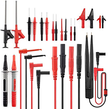 KAIWEETS 23PCS Multimeter Test Leads Kit with Replaceable Precision Probes Set and Alligator Clips, Test Probes, Test Hook, Flexible Wires Professional Kit General Use for Digital Electrical Testing Tools Kings Warehouse 
