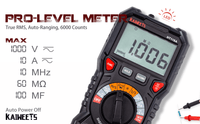 KAIWEETS Digital Multimeter TRMS 6000 Counts Voltmeter Auto-Ranging Fast Accurately Measures Voltage Current Amp Resistance Diodes Continuity Duty-Cycle Capacitance Temperature for Automotive Kings Warehouse 