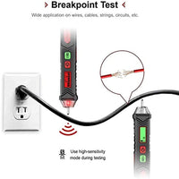 KAIWEETS HT100 Non Contact Voltage Tester AC Electricity Detect Pen 12V-1000V/48V-1000V Dual Range with LCD Display LED Flashlight Buzzer Alarm Wire Breakpoint Finder Kings Warehouse 