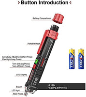 KAIWEETS HT100 Non Contact Voltage Tester AC Electricity Detect Pen 12V-1000V/48V-1000V Dual Range with LCD Display LED Flashlight Buzzer Alarm Wire Breakpoint Finder Kings Warehouse 