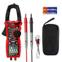 KAIWEETS HT206D Digital Clamp Meter T-RMS 6000 Counts, Multimeter Voltage Tester Auto-ranging, Measures Current Voltage Temperature Capacitance Resistance Diodes Continuity Duty-Cycle (AC/DC Current) Kings Warehouse 