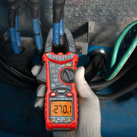 KAIWEETS HT206D Digital Clamp Meter T-RMS 6000 Counts, Multimeter Voltage Tester Auto-ranging, Measures Current Voltage Temperature Capacitance Resistance Diodes Continuity Duty-Cycle (AC/DC Current) Kings Warehouse 